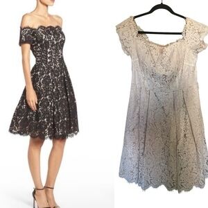 Eliza J Off The Shoulder Lace Midi Dress